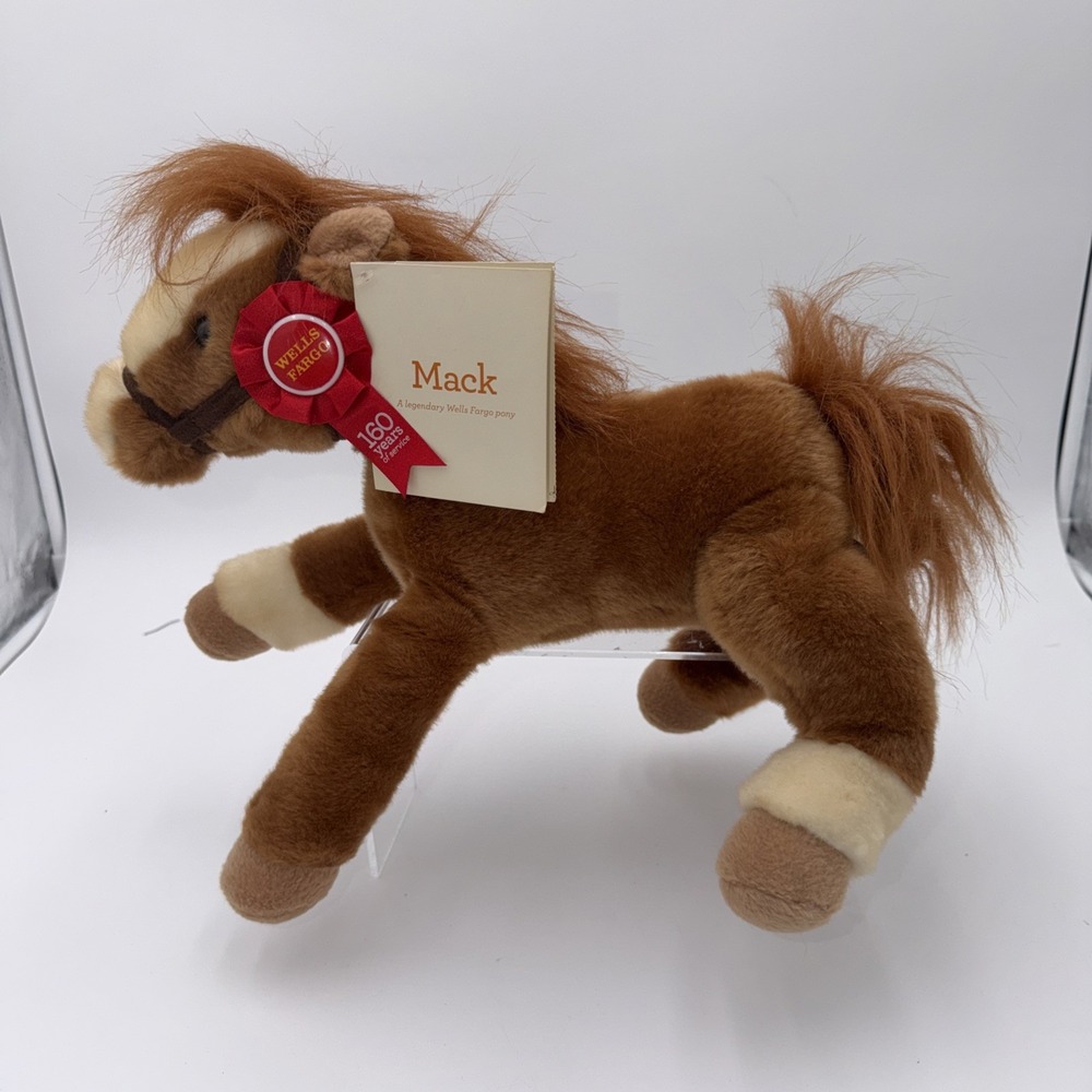 Wells Fargo Mack 160 Years of Service Commemorative Plush Pony Horse Brown Cream